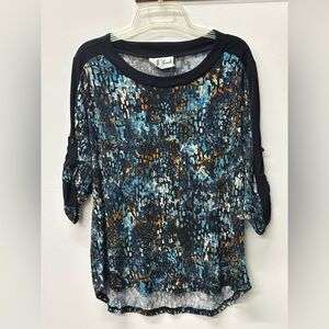 V. Fash Women's Abstract Blue Blouse